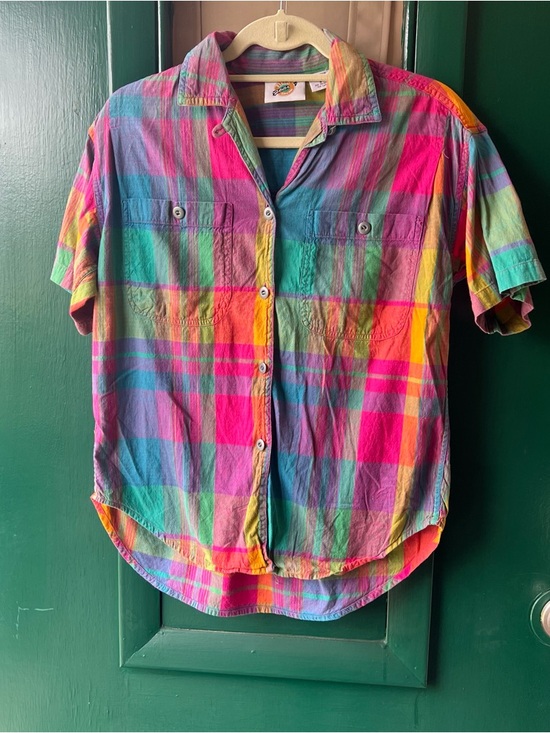 Field Gear Tops - Colorful Striped Cotton Tee with Circular Logo Label